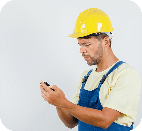 Electrician using phone